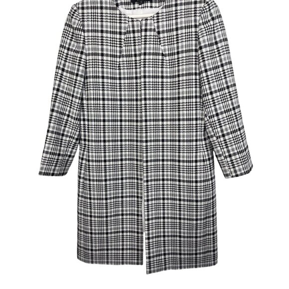 Alex Marie Plaid Long Jacket Women’s Size 4 Gray Black Check Classic Preppy - Picture 3 of 13